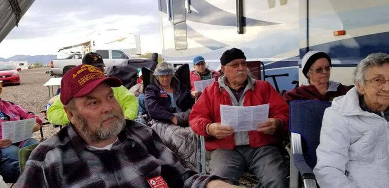 Pastor Gary at a morning gathering before bringing us the Word. Pastor Gary at a morning gathering before bringing us the Word.